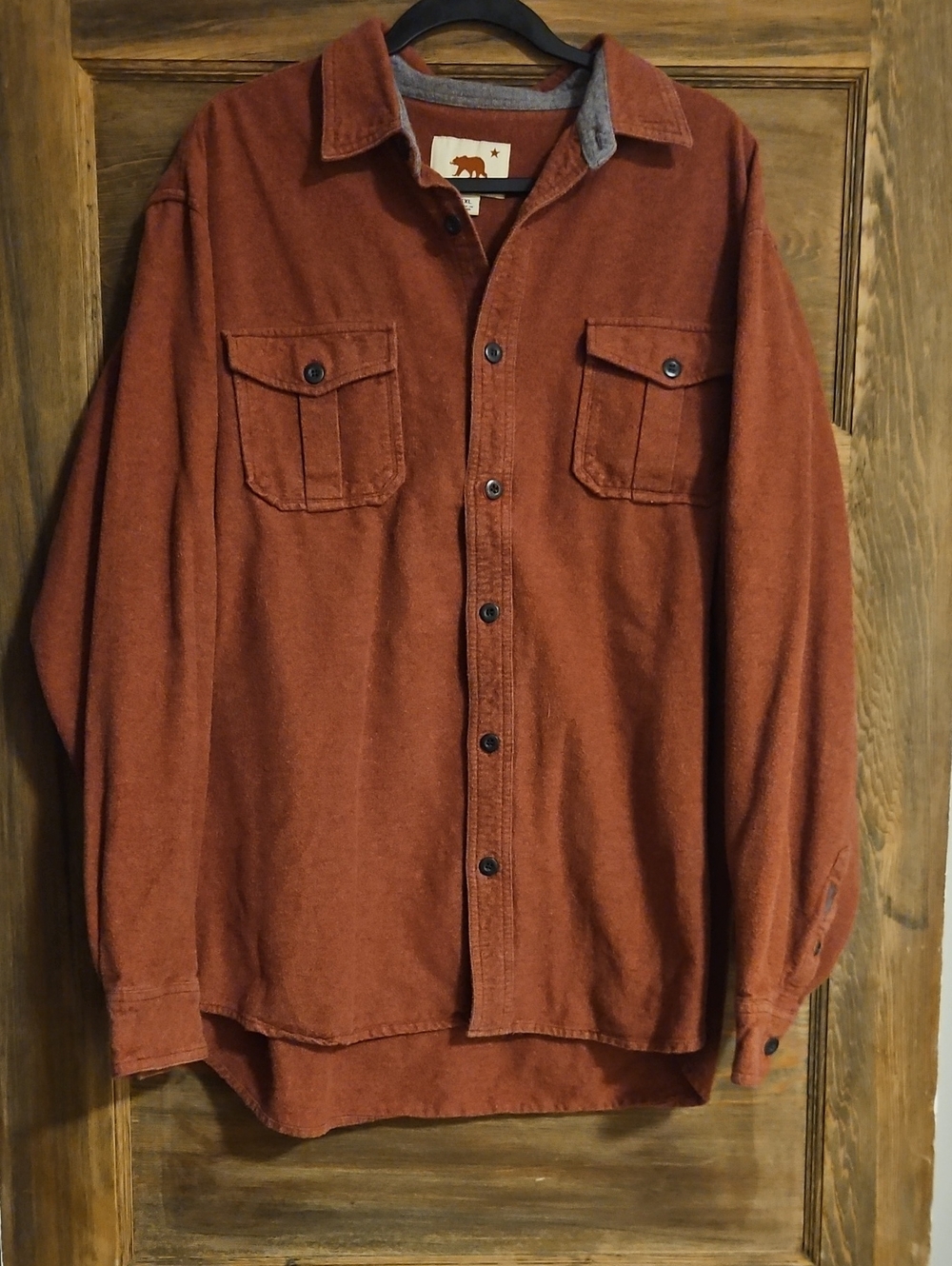 Dakota Grizzly Rust Red Button-Up Flannel Shirt